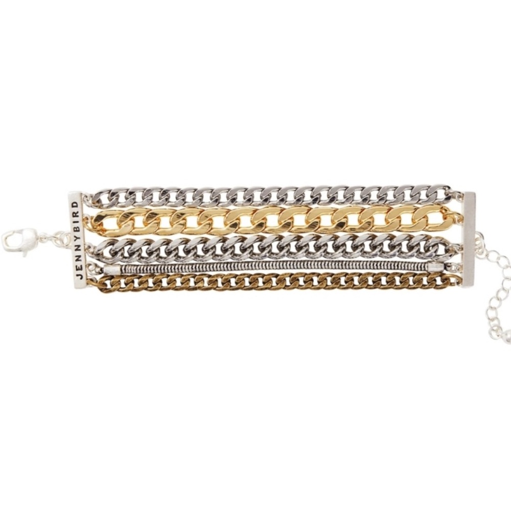 Jenny Bird Austin Cuff Mixed Metal Layered Chain Bracelet